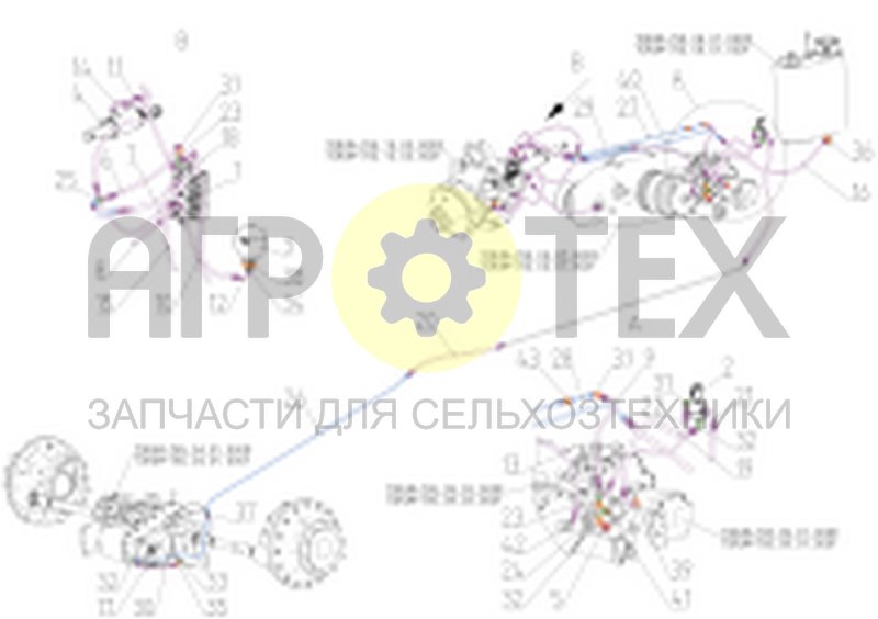 Чертеж Гидросистема низкого давления (TORUM-785.09.04.000Ф)